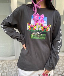 HEY!MrsROSE（ヘイミセスローズ）の「HEY! Mrs ROSE(ヘイ！ミセスローズ)牛柄ロンT（Tシャツ/カットソー）」