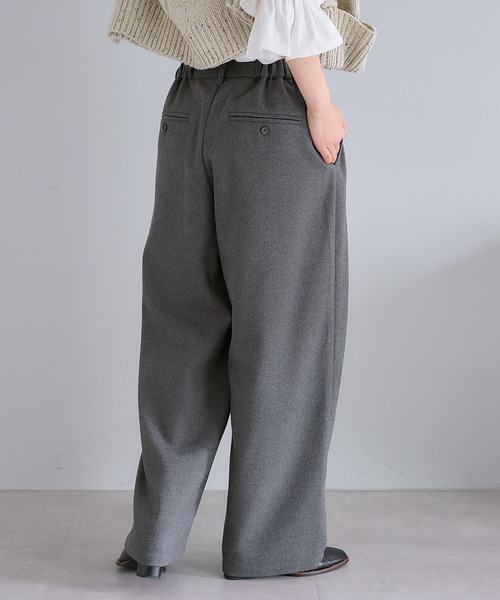 ピュアルセシン　ベルト付きタックパンツ　ベージュ　フリーサイズ ベルト付きタックパンツ（その他パンツ）｜PUAL CE CIN