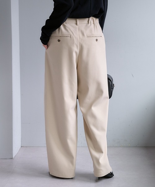 PUAL CE CIN（ピュアルセシン）の「ツータック起毛スラックスパンツ（スラックス・レディース・グレー/ダークブラウン/ベージュ・FREE）」の6枚目の写真