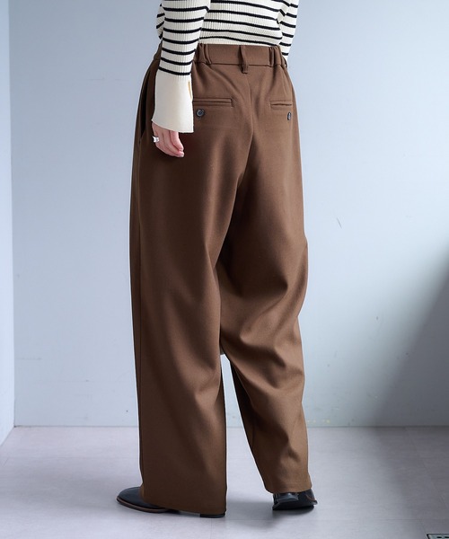 PUAL CE CIN（ピュアルセシン）の「ツータック起毛スラックスパンツ（スラックス・レディース・グレー/ダークブラウン/ベージュ・FREE）」の20枚目の写真