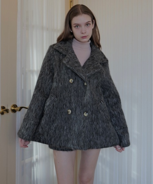 Luan 2WAY SHAGGY COLLAR COAT XSサイズ Luan（ルアン）の「【Luan】2way シャギーカラーコート（チェスター