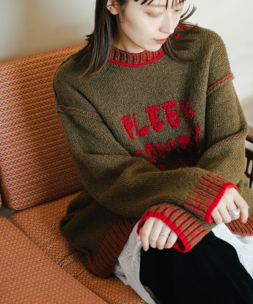 Kastane（カスタネ）の「【リバーシブル】衿ラインロゴニット（ニット/セーター・レディース・チャコールグレー/ブラウン/アイボリー・FREE）」の15枚目の写真