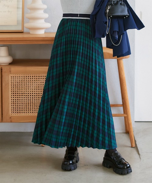 KOBE LETTUCE（コウベレタス）の「ウエストラインゴムチェックスカート（スカート・レディース・ブラック/グリーン/ブラウン・M）」の10枚目の写真