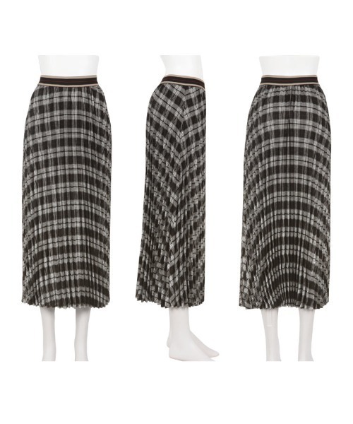 KOBE LETTUCE（コウベレタス）の「ウエストラインゴムチェックスカート（スカート・レディース・ブラック/グリーン/ブラウン・M）」の11枚目の写真
