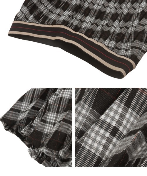 KOBE LETTUCE（コウベレタス）の「ウエストラインゴムチェックスカート（スカート・レディース・ブラック/グリーン/ブラウン・M）」の12枚目の写真