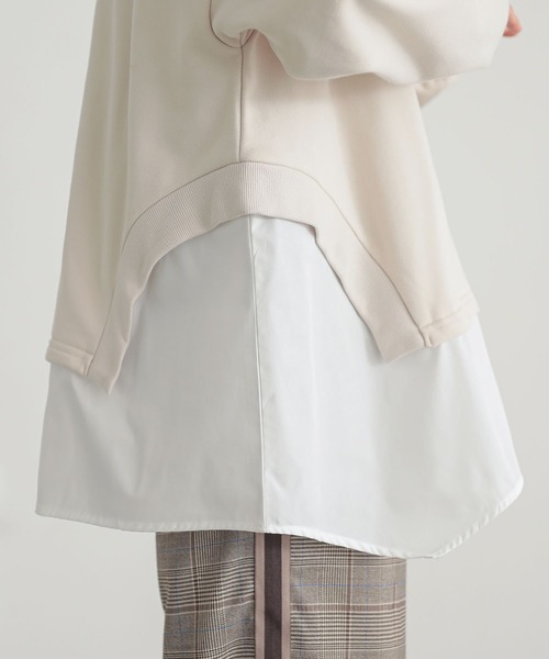 n'OrLABEL（ノアールレーベル）の「『シャツドッキングスウェット』（スウェット・レディース・アイボリー/杢グレー/ブラック・FREE）」の6枚目の写真