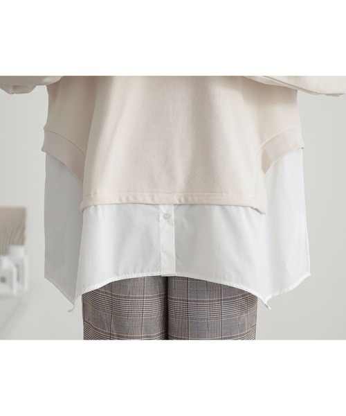 n'OrLABEL（ノアールレーベル）の「『シャツドッキングスウェット』（スウェット・レディース・アイボリー/杢グレー/ブラック・FREE）」の9枚目の写真