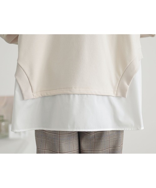 n'OrLABEL（ノアールレーベル）の「『シャツドッキングスウェット』（スウェット・レディース・アイボリー/杢グレー/ブラック・FREE）」の10枚目の写真