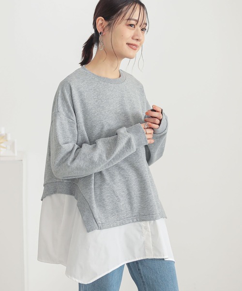 n'OrLABEL（ノアールレーベル）の「『シャツドッキングスウェット』（スウェット・レディース・アイボリー/杢グレー/ブラック・FREE）」の11枚目の写真