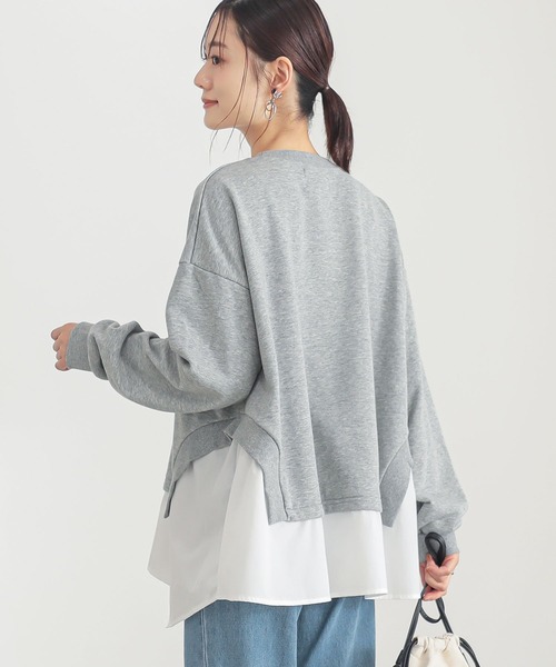 n'OrLABEL（ノアールレーベル）の「『シャツドッキングスウェット』（スウェット・レディース・アイボリー/杢グレー/ブラック・FREE）」の12枚目の写真
