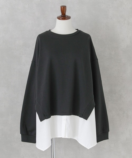 n'OrLABEL（ノアールレーベル）の「『シャツドッキングスウェット』（スウェット・レディース・アイボリー/杢グレー/ブラック・FREE）」の19枚目の写真