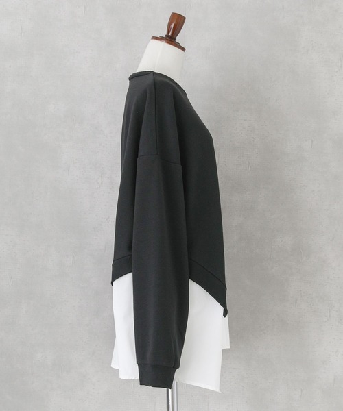 n'OrLABEL（ノアールレーベル）の「『シャツドッキングスウェット』（スウェット・レディース・アイボリー/杢グレー/ブラック・FREE）」の20枚目の写真