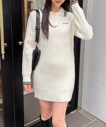 INGNI（イング）の「配色ケーブルポロニットワンピース（ワンピース）」