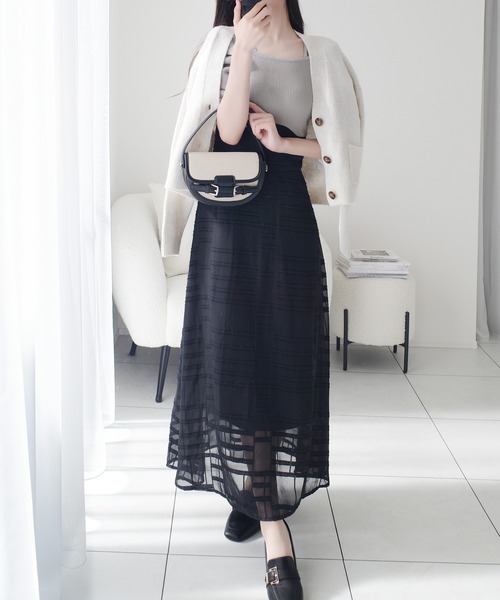 mily bilet（ミウィビレット）の「【mily bilet】1枚で映える主役級。オフショル2wayパフ袖リボンニットドッキングワンピース（ワンピース・レディース・ベージュ系2/グレー/ベージュ系1・X-LARGE/SMALL/MEDIUM/LARGE）」の11枚目の写真