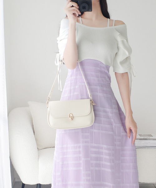 セール】【mily bilet】1枚で映える主役級。オフショル2wayパフ袖