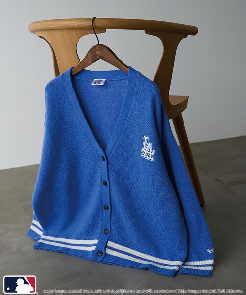 MLB（メジャーリーグベースボール）の「MLB別注　アソートジャガードロゴニットカーディガン（カーディガン/ボレロ・レディース・ダークグリーン/レッド/コバルトブルー/ネイビー・M/L）」の17枚目の写真