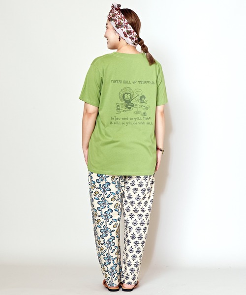 チャイハネ（チャイハネ）の「【チャイハネ】ツルドールメンズTシャツ（Tシャツ/カットソー・メンズ・ライトグリーン/ブラウン・M/L）」の8枚目の写真