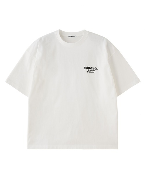 MILKFED.（ミルクフェド）の「I PREFER SWEET WIDE S/S TEE（Tシャツ/カットソー・レディース・ホワイト/ブラック/ライトピンク・ONE SIZE）」の4枚目の写真