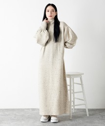 ストレートラインネップニットワンピース