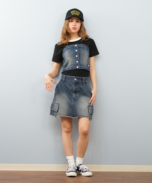 Dickies☆duck/キャンバス クラシック ビブ デニム♪【送料込】 DICKIES DOUBLE KNEE LOGGER CARPENTER DUCK CANVAS RELAX FIT