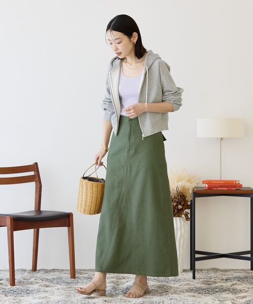 AMERICAN HOLIC(アメリカンホリック)の「ベイカースカート(スカート・レディース・カーキ/アイボリー・S/M/L)」の7枚目の写真