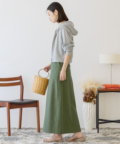 AMERICAN HOLIC(アメリカンホリック)の「ベイカースカート(スカート・レディース・カーキ/アイボリー・S/M/L)」の8枚目の写真