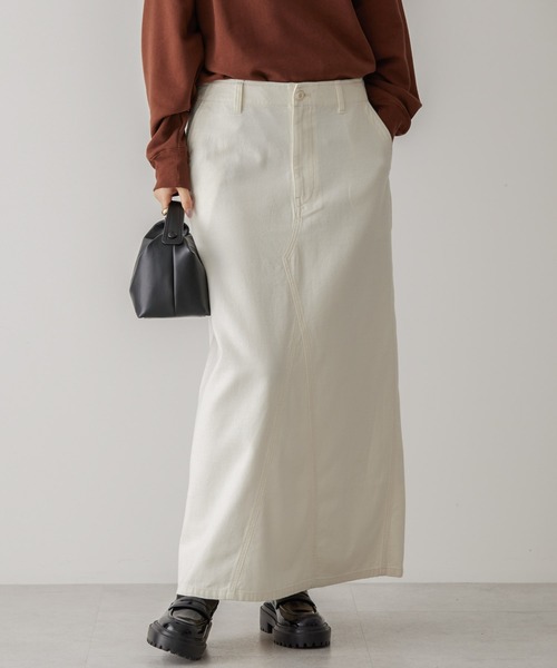 AMERICAN HOLIC(アメリカンホリック)の「ベイカースカート(スカート・レディース・カーキ/アイボリー・S/M/L)」の4枚目の写真