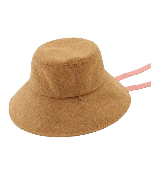 麦わら帽子 ブレード付き広つば 麦わら帽 ハット 'リボン巻き広つばブレード'（ハット