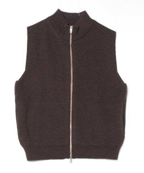 EVCON（エビコン）の「【EVCON】エビコン WOOL LOW GAUGE ZIP UP（ベスト・メンズ・アイボリー/ブラウン・1/2/3）」の2枚目の写真