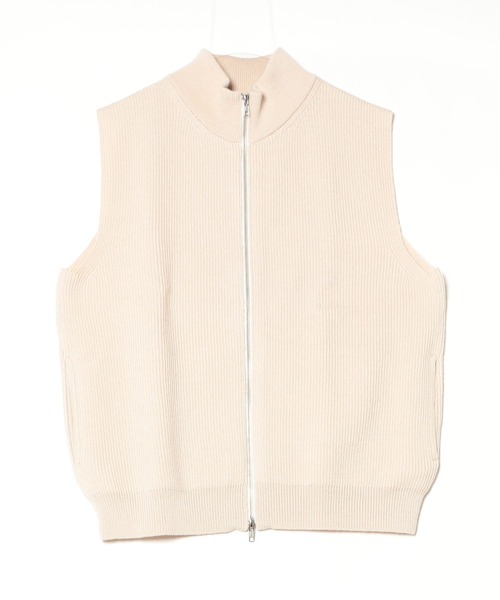 EVCON（エビコン）の「【EVCON】エビコン WOOL LOW GAUGE ZIP UP（ベスト・メンズ・アイボリー/ブラウン・1/2/3）」の3枚目の写真