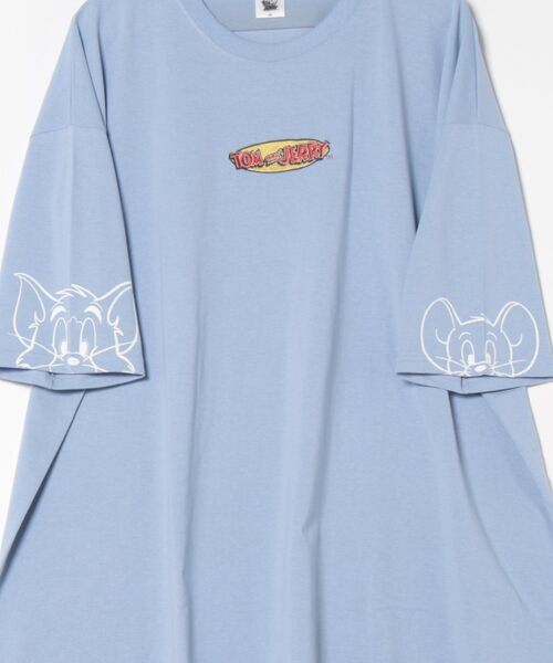 Tom&Jerry(トムアンドジェリー)の「【公式】トムとジェリー 天竺七分袖BIGTシャツ(Tシャツ/カットソー・レディース・パープル/ブラック/ブルー/オートミール・M/L)」の5枚目の写真