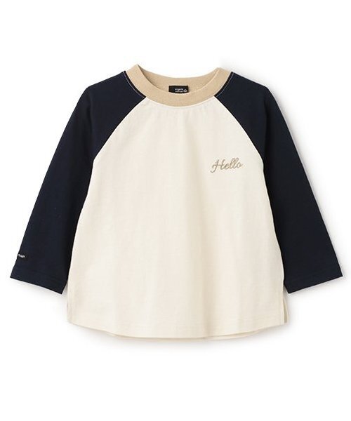 petit main(プティマイン)の「【オーガニック】ラグランTシャツ(Tシャツ/カットソー・キッズ・モカ/グリーン/クリーム/ネイビー・130cm/110cm/80cm/100cm/120cm/90cm)」の4枚目の写真