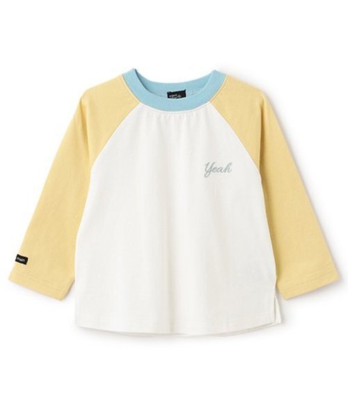 petit main(プティマイン)の「【オーガニック】ラグランTシャツ(Tシャツ/カットソー・キッズ・モカ/グリーン/クリーム/ネイビー・130cm/110cm/80cm/100cm/120cm/90cm)」の2枚目の写真