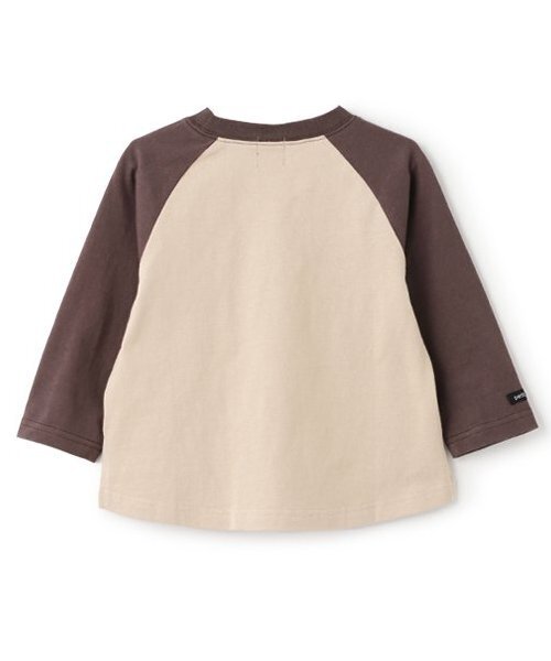petit main(プティマイン)の「【オーガニック】ラグランTシャツ(Tシャツ/カットソー・キッズ・モカ/グリーン/クリーム/ネイビー・130cm/110cm/80cm/100cm/120cm/90cm)」の5枚目の写真