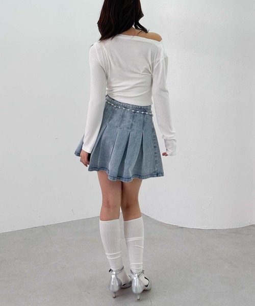 archives(アルシーヴ)の「タックカットドレープTOPS(Tシャツ/カットソー・レディース・オフホワイト/チャコールグレー/ブルー・MEDIUM)」の18枚目の写真