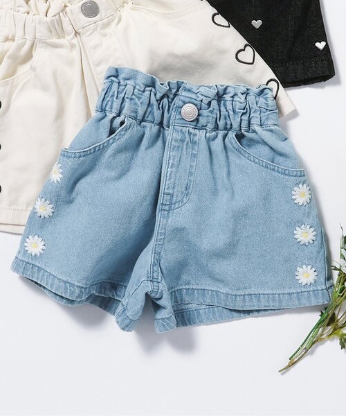 セール】【ジュニア対応】ハート・フラワー刺繍ショートパンツ（その他