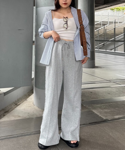 CIAOPANIC TYPY（チャオパニックティピー）の「【しわになりにくい】ボリュームスリーブバンドカラーシャツ/ストライプ柄/チェック柄（シャツ/ブラウス・レディース・サックスブルー/グリーン/レッド/ブラウン/ネイビー/ピンク/キャメル/イエロー/アイボリー/ブルー・ONE SIZE）」の20枚目の写真