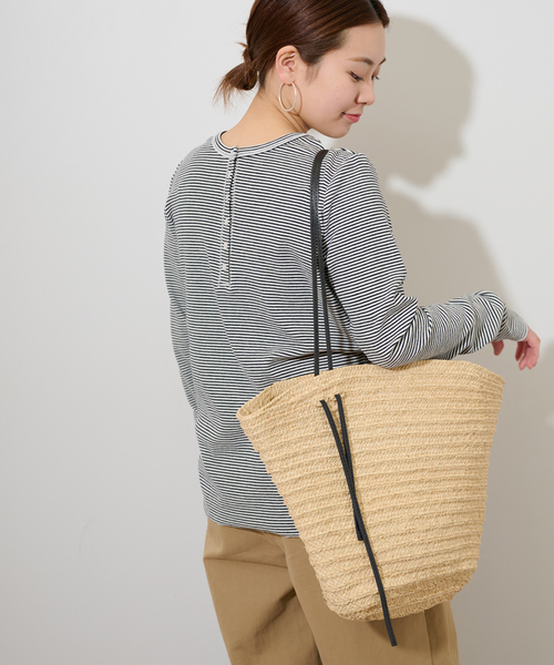 JOURNAL STANDARD relume(ジャーナルスタンダード レリューム)の「ベアテレコ2WAYヘンリーネックプルオーバー(Tシャツ/カットソー・レディース・ブラック/チャコールグレー/ホワイト系その他/ホワイト・FREE)」の2枚目の写真