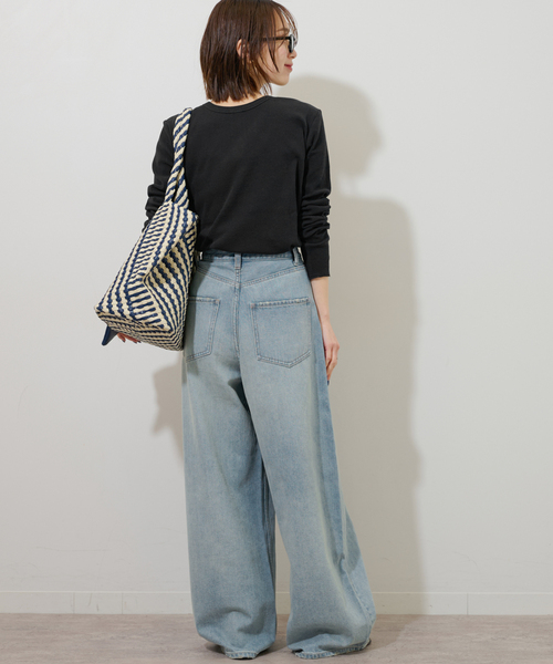 JOURNAL STANDARD relume(ジャーナルスタンダード レリューム)の「ベアテレコ2WAYヘンリーネックプルオーバー(Tシャツ/カットソー・レディース・ブラック/チャコールグレー/ホワイト系その他/ホワイト・FREE)」の7枚目の写真