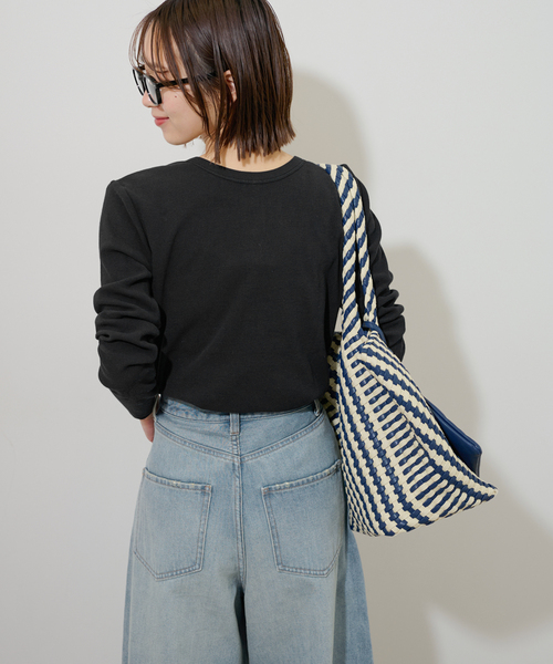 JOURNAL STANDARD relume(ジャーナルスタンダード レリューム)の「ベアテレコ2WAYヘンリーネックプルオーバー(Tシャツ/カットソー・レディース・ブラック/チャコールグレー/ホワイト系その他/ホワイト・FREE)」の11枚目の写真