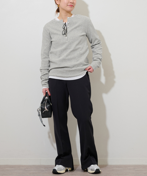 JOURNAL STANDARD relume(ジャーナルスタンダード レリューム)の「ベアテレコ2WAYヘンリーネックプルオーバー(Tシャツ/カットソー・レディース・ブラック/チャコールグレー/ホワイト系その他/ホワイト・FREE)」の13枚目の写真