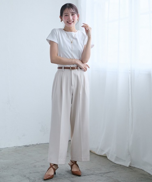 大きいサイズ レディース ストレッチアムンゼンワイドパンツ
