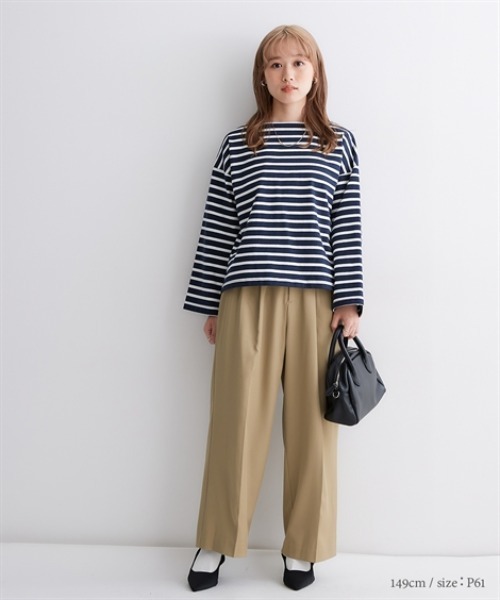 Petitjo（プッチージョ）の「小さいサイズ　きれいめワイドパンツ　低身長さん・小柄女性（その他パンツ・レディース・ブラウン/グレイッシュベージュ/カーキ/ネイビー・PSS/PS/PM/PL）」の14枚目の写真