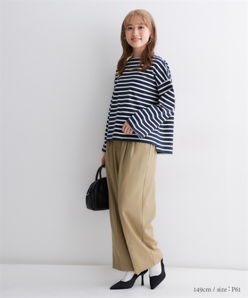 Petitjo（プッチージョ）の「小さいサイズ　きれいめワイドパンツ　低身長さん・小柄女性（その他パンツ・レディース・ブラウン/グレイッシュベージュ/カーキ/ネイビー・PSS/PS/PM/PL）」の15枚目の写真