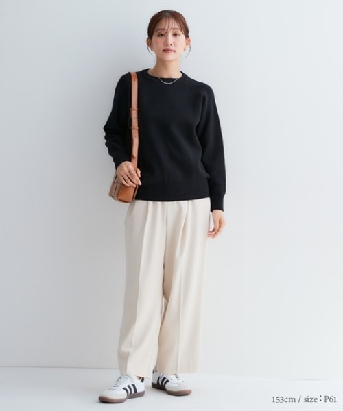 Petitjo（プッチージョ）の「小さいサイズ　きれいめワイドパンツ　低身長さん・小柄女性（その他パンツ・レディース・ブラウン/グレイッシュベージュ/カーキ/ネイビー・PSS/PS/PM/PL）」の11枚目の写真