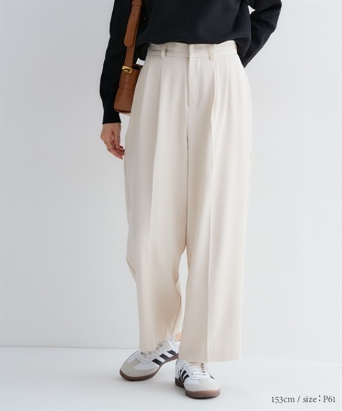 Petitjo（プッチージョ）の「小さいサイズ　きれいめワイドパンツ　低身長さん・小柄女性（その他パンツ・レディース・ブラウン/グレイッシュベージュ/カーキ/ネイビー・PSS/PS/PM/PL）」の13枚目の写真