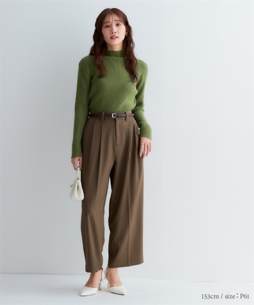 Petitjo（プッチージョ）の「小さいサイズ　きれいめワイドパンツ　低身長さん・小柄女性（その他パンツ・レディース・ブラウン/グレイッシュベージュ/カーキ/ネイビー・PSS/PS/PM/PL）」の7枚目の写真