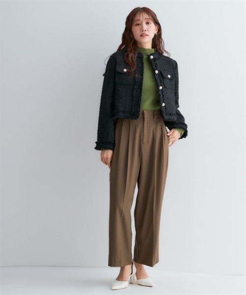 Petitjo（プッチージョ）の「小さいサイズ　きれいめワイドパンツ　低身長さん・小柄女性（その他パンツ・レディース・ブラウン/グレイッシュベージュ/カーキ/ネイビー・PSS/PS/PM/PL）」の8枚目の写真