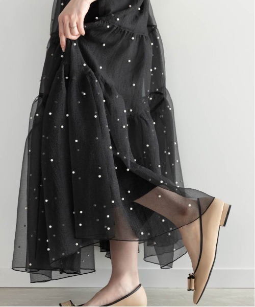 セール】パールオーガンジーティアードスカート（スカート