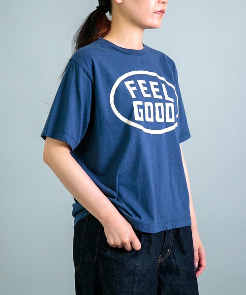 OMNIGOD（オムニゴッド）の「[ OMNIGOD womens / オムニゴッド ] 天竺 ショートスリーブTシャツ（Tシャツ/カットソー・レディース・ネイビー/ライトグレー・0）」の3枚目の写真
